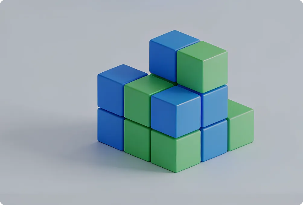 3D illustration of marketing campaign being built and assembled