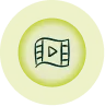 Play button and clapperboard icon representing video production services