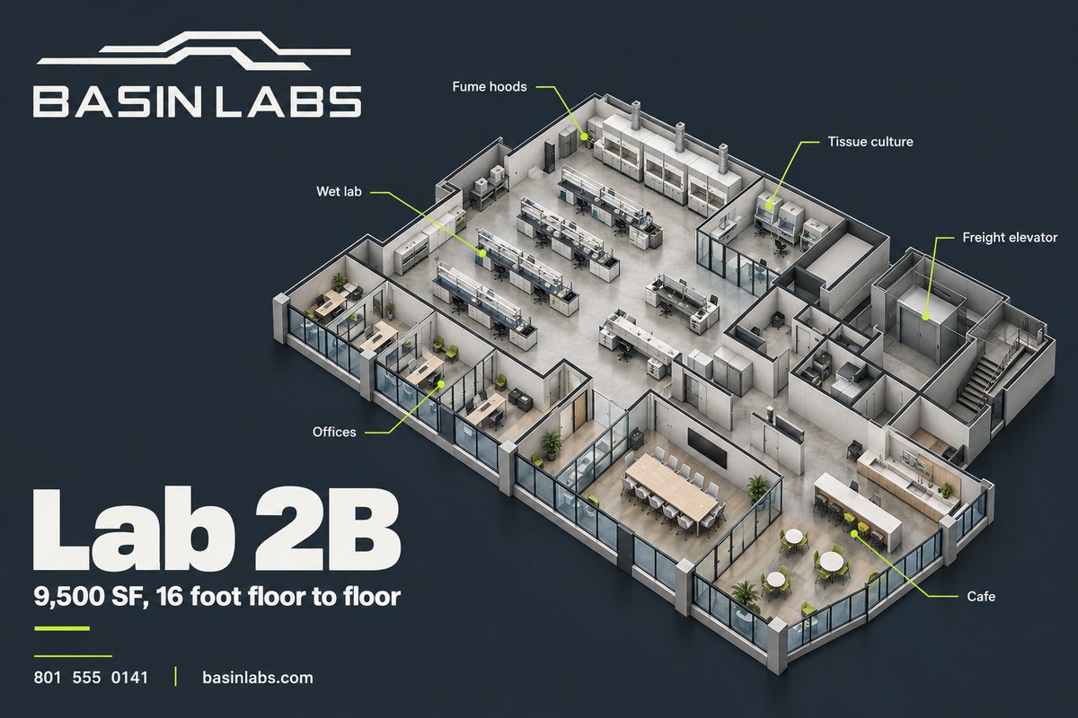 Basin Labs Lab 2B axonometric floor plan