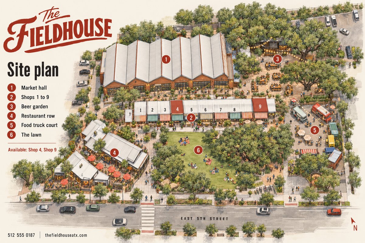 The Fieldhouse illustrated site plan