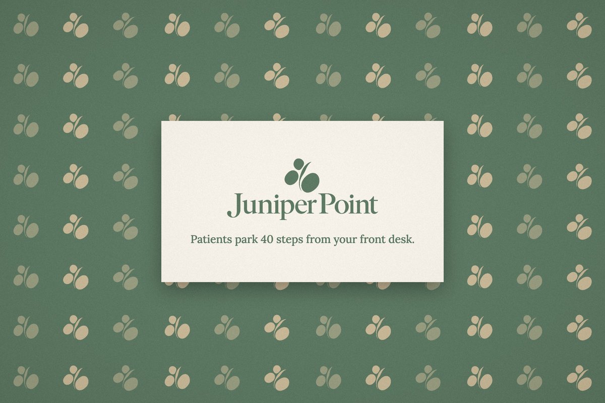 Juniper Point pattern card on a green leaf pattern