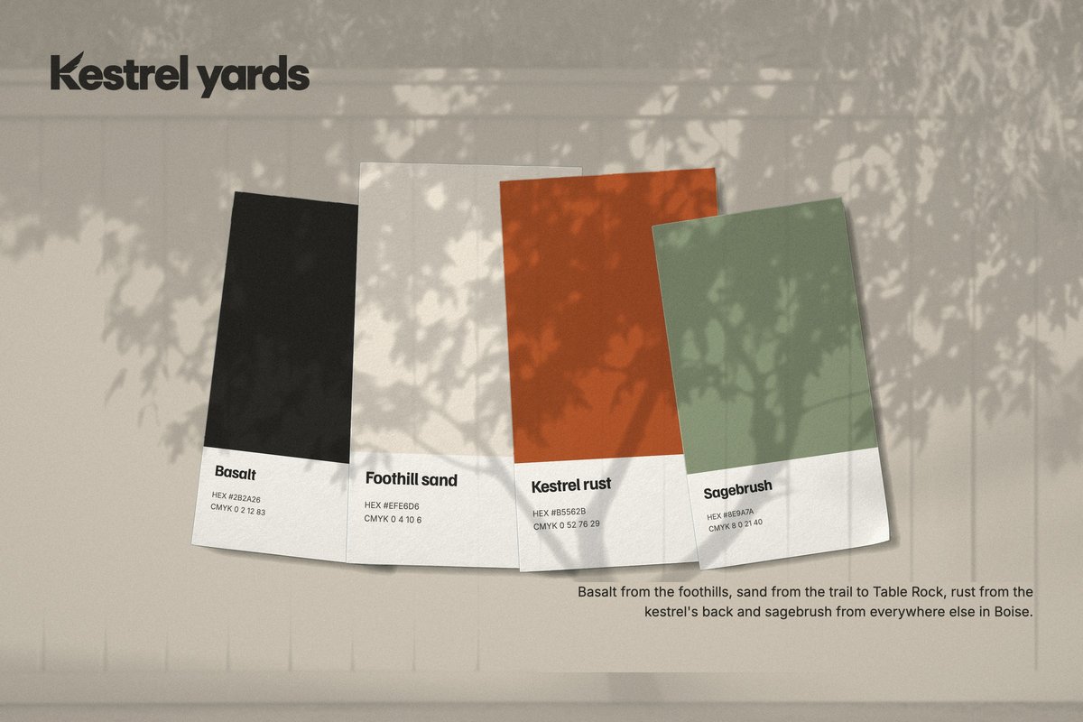 Kestrel Yards paint chip color palette