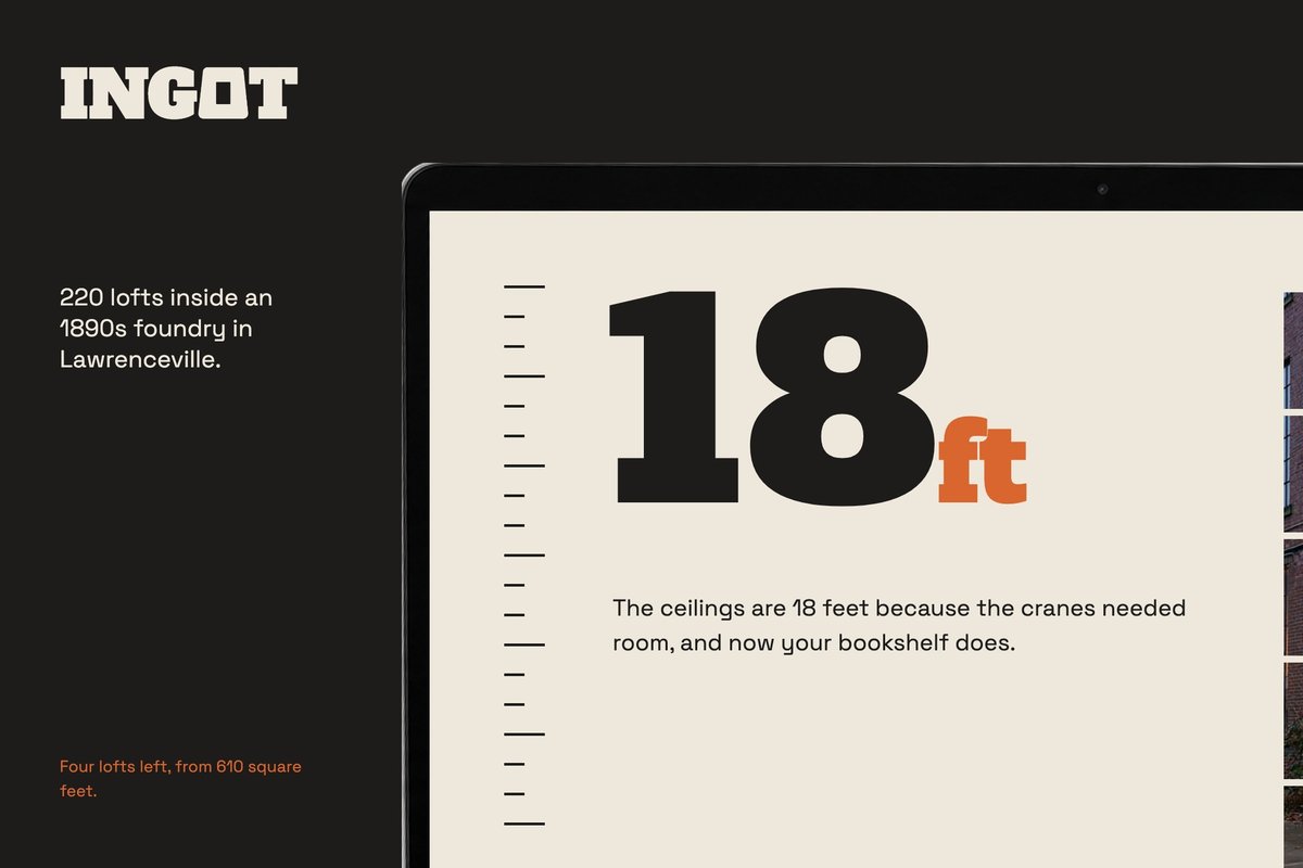 Ingot deck on a laptop with an 18 ft ceiling headline