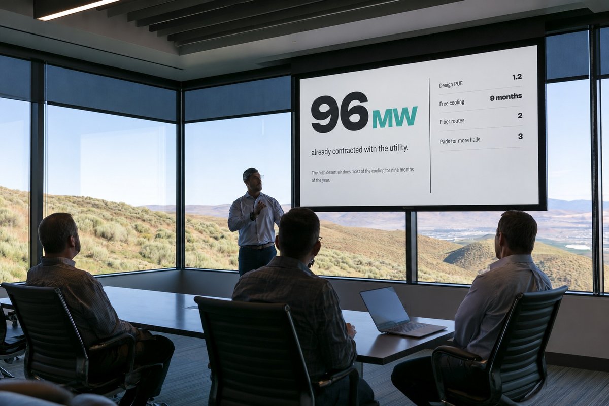 Highvault presentation on a large screen in a meeting room