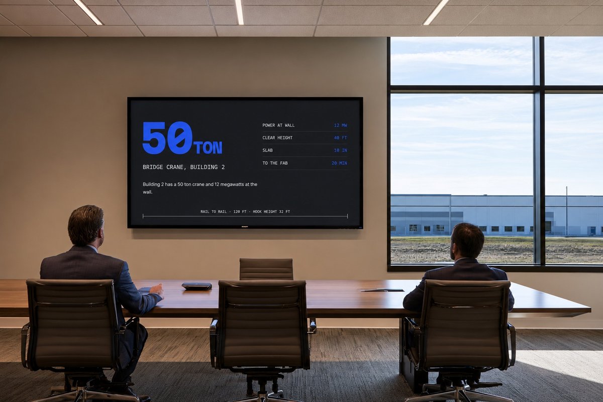 Carbide presentation on a boardroom screen