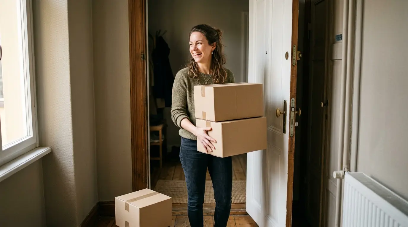 Cliente recevant plusieurs colis identiques chez elle, illustration du réachat et de la LTV en e-commerce