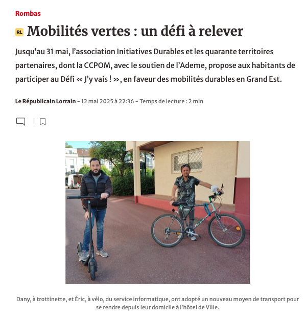 Article Républicain Lorrain Rombas DJV 2025
