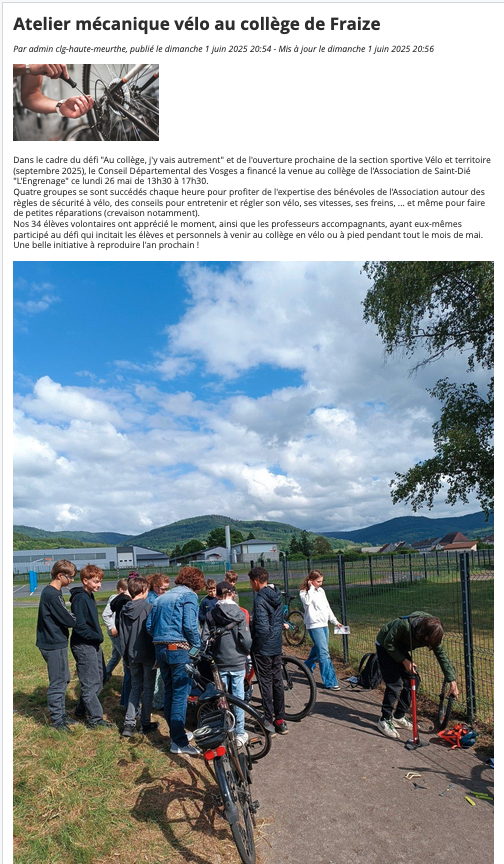 Article collège de la Haute Meurthe DJV 2025