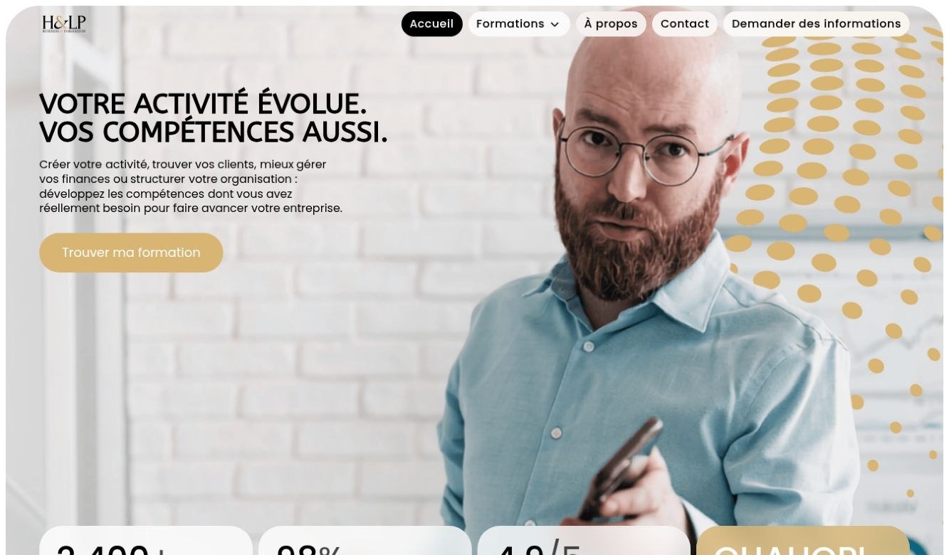 Capture du site H&LP Business Formation