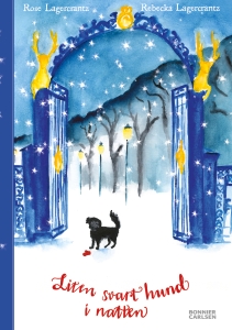 Liten svart hund i natten