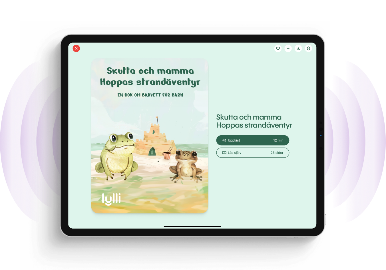 Boken Kerstin går och handlar på en padda i Lylli-appen