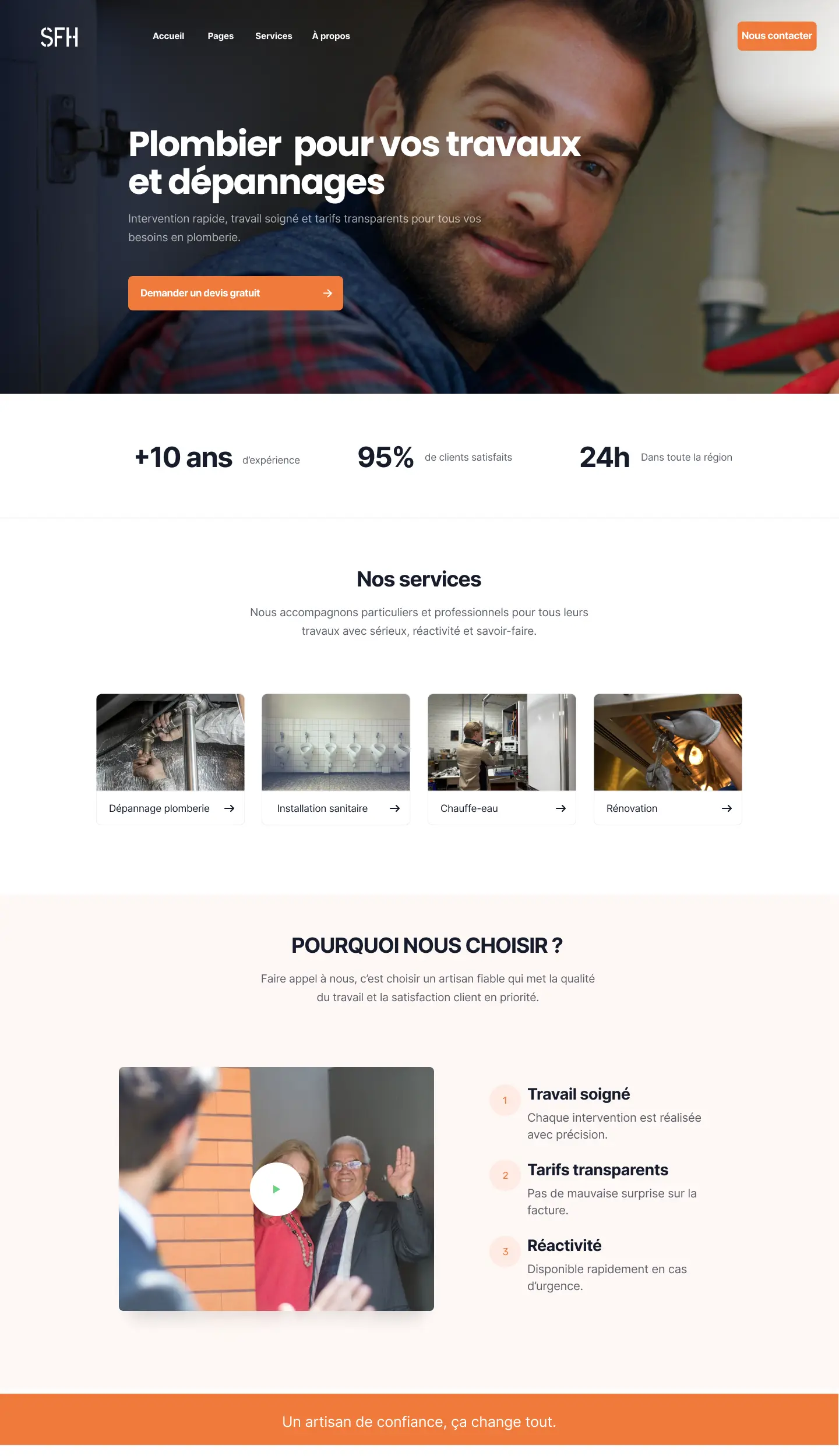 Création de site web pour plombier à Clermont-Ferrand