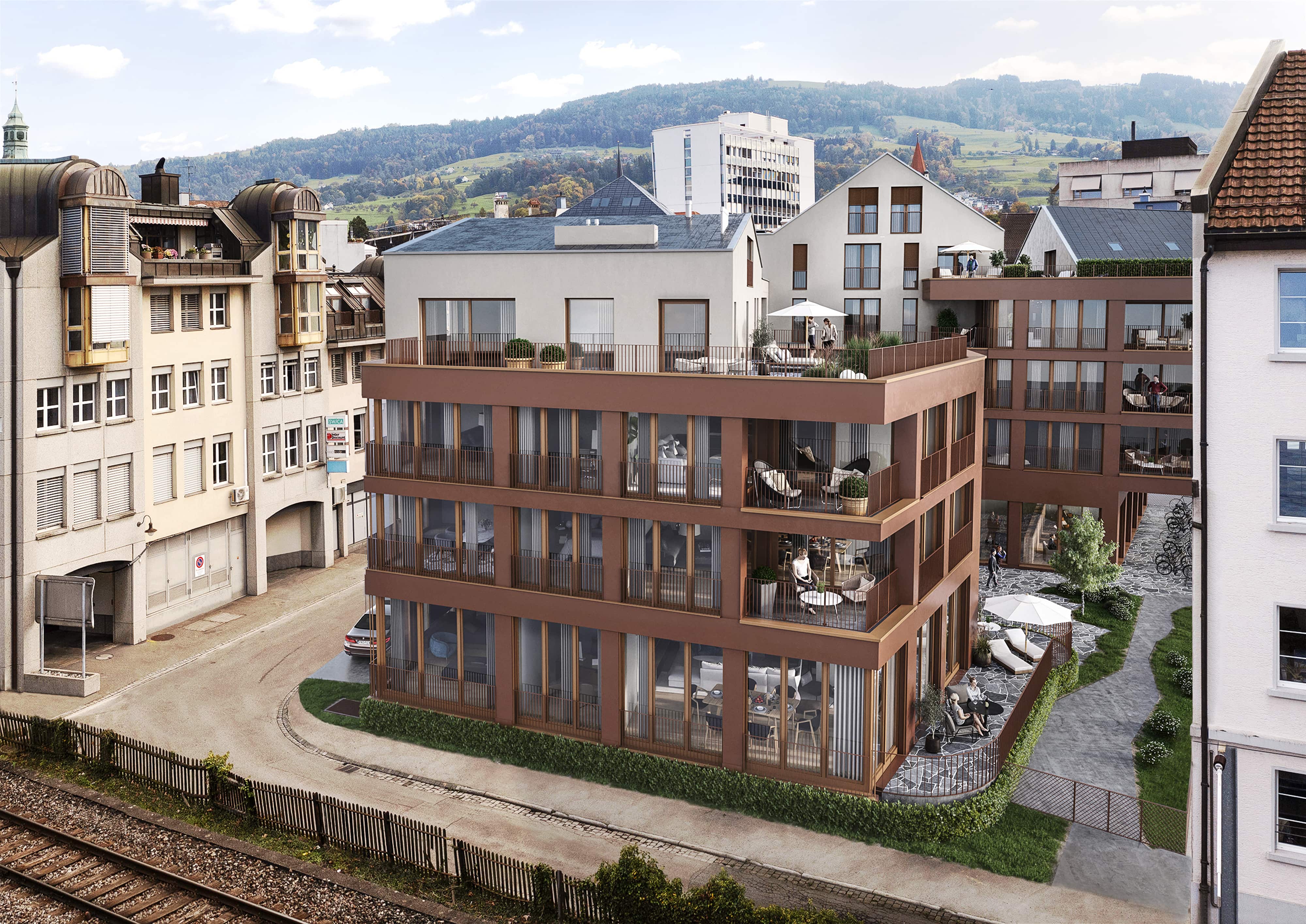 Jakobspark, 29 Eigentumswohnungen in Rorschach mit Seesicht und modernen Wohnungen