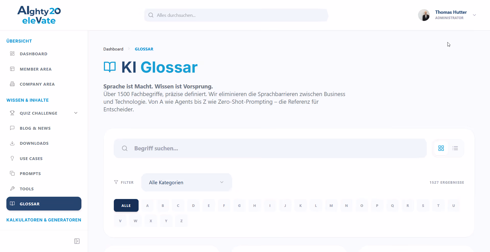 AIghty20 Elevate Member Hub - KI Glossar