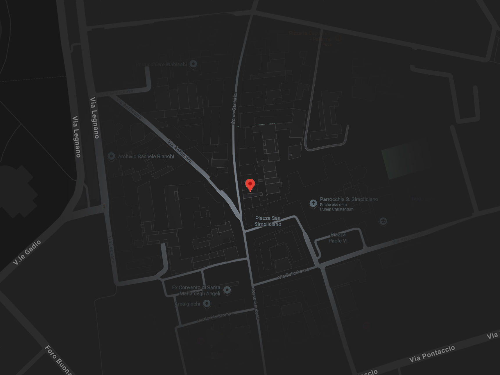 Image of a map showing the location Corso Garibaldi 34