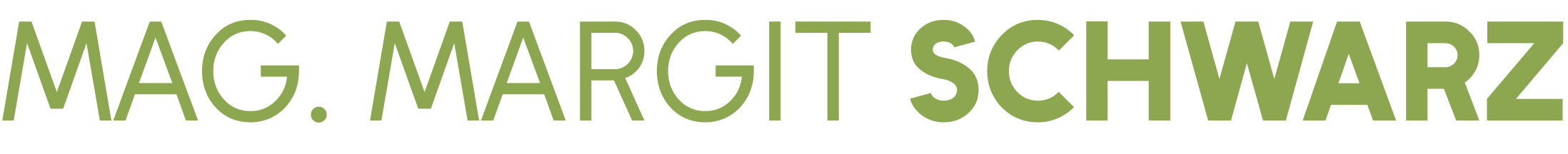 Logo mit dem Schriftzug MAG. MARGIT SCHWARZ in grünem Großbuchstaben.