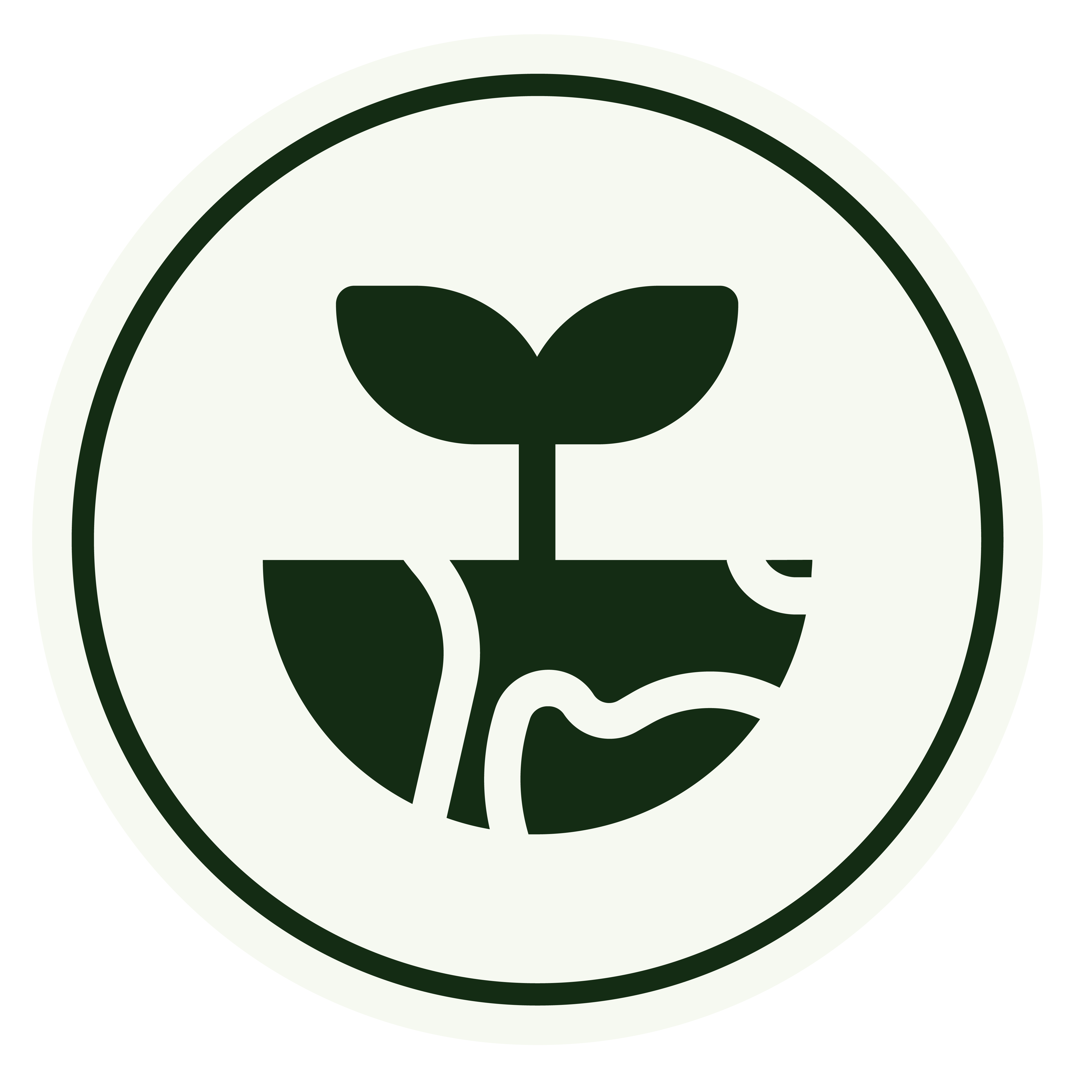 Symbol eines Setzlings mit zwei Blättern, der aus der Erde sprießt.