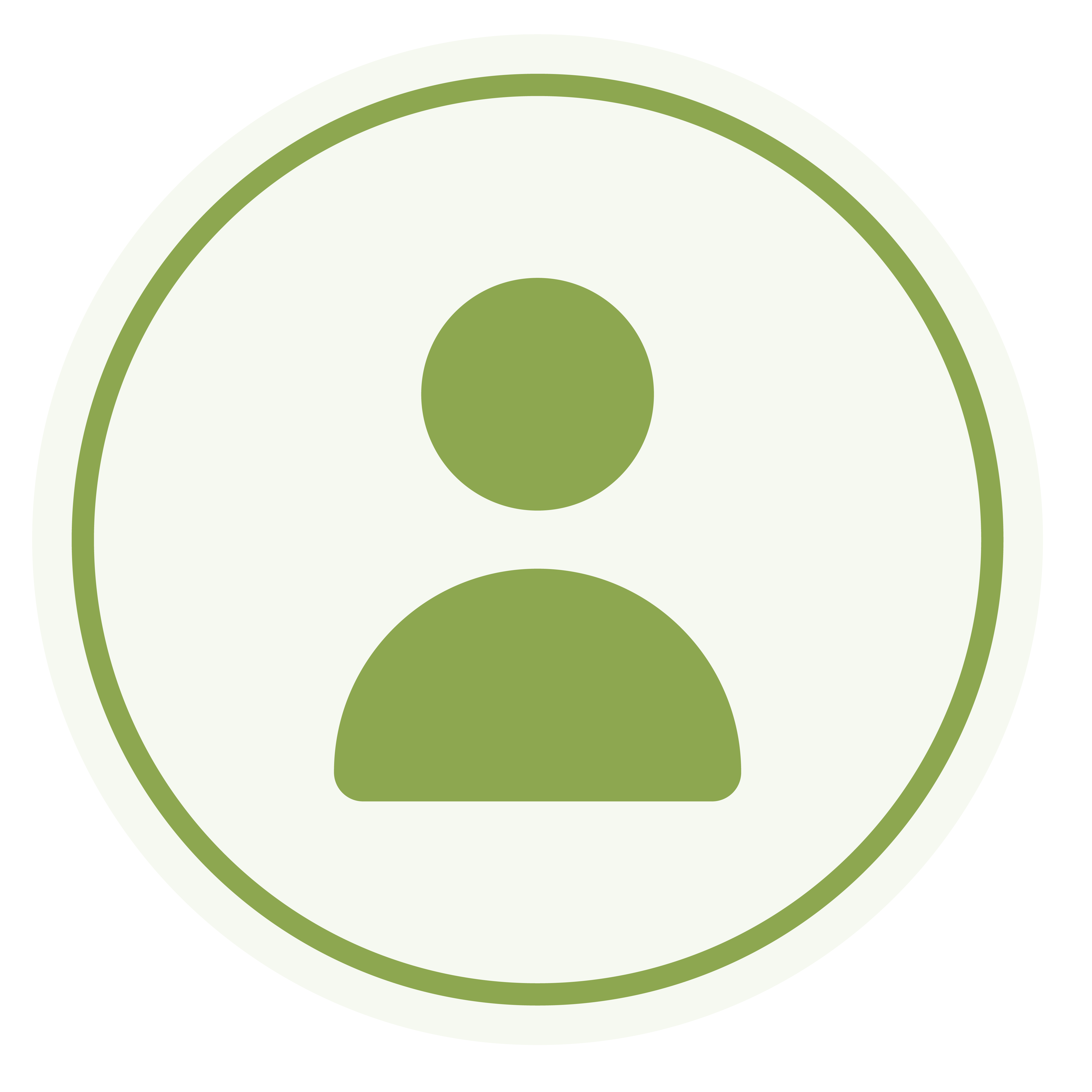 Grünes Symbol einer Person in einem Kreis auf weißem Hintergrund.