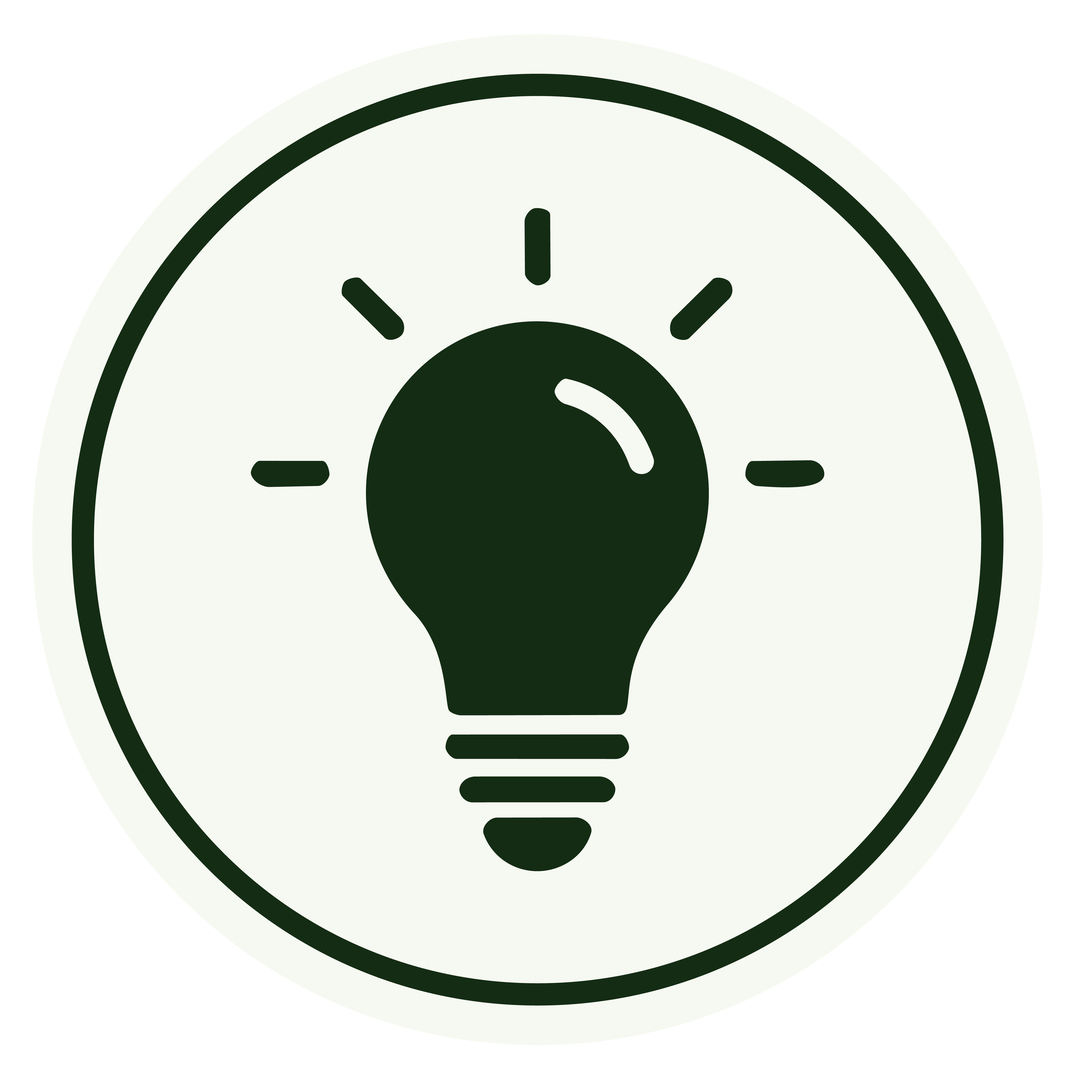 Glühbirne Symbol für eine Idee oder Inspiration in einem Kreis.