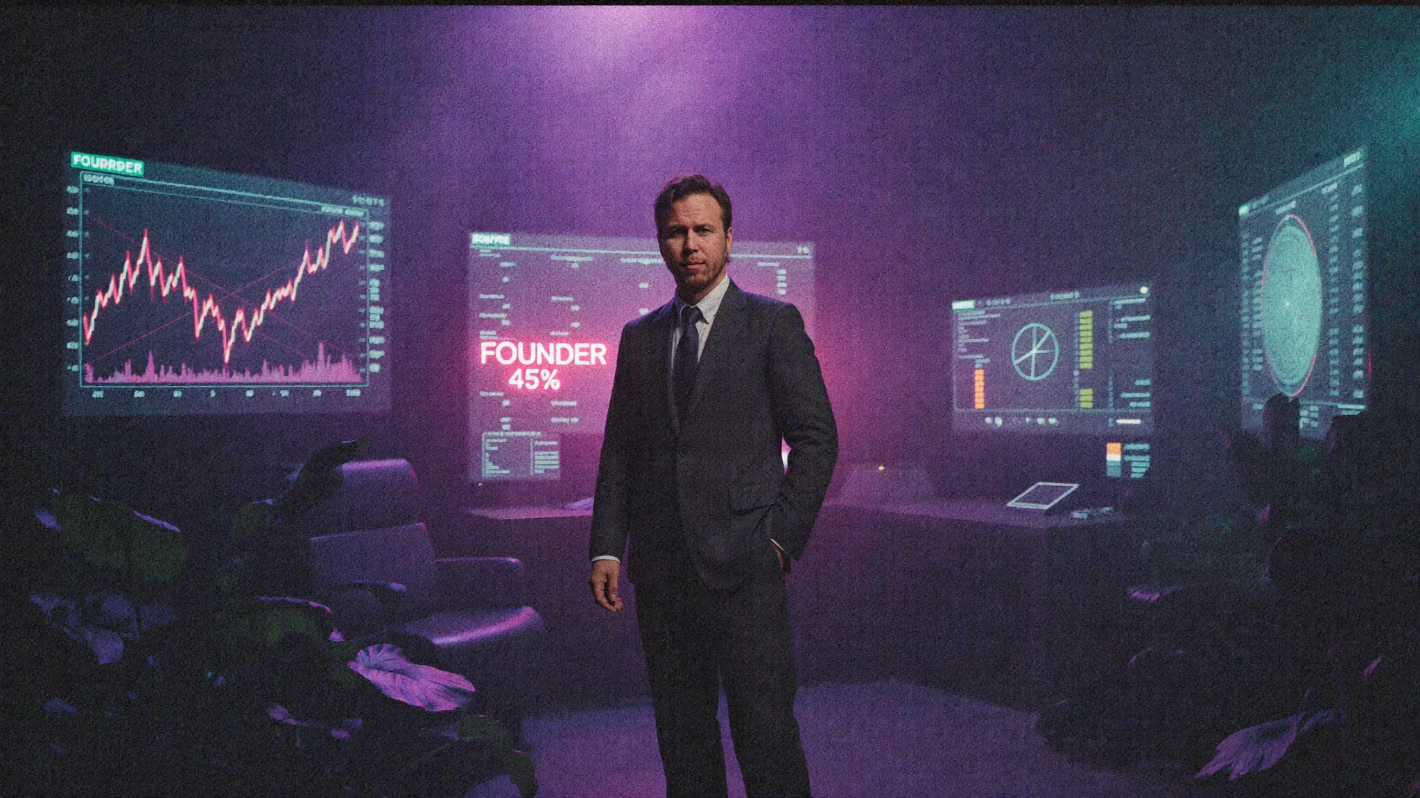 Morgan Von Druitt in a command room with valuation displays
