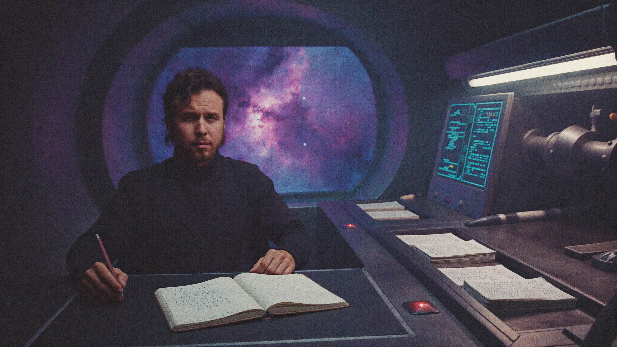 Morgan Von Druitt at a command desk shipping content