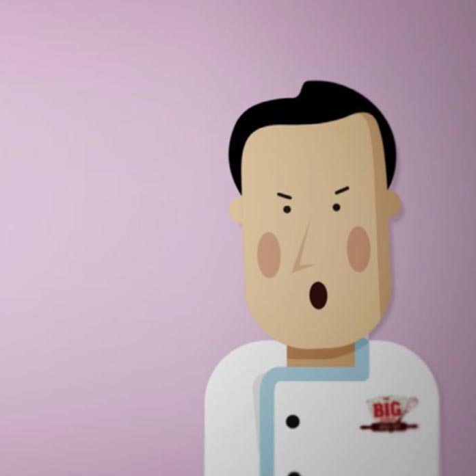 A cartoon-style character chef from the Unilever video