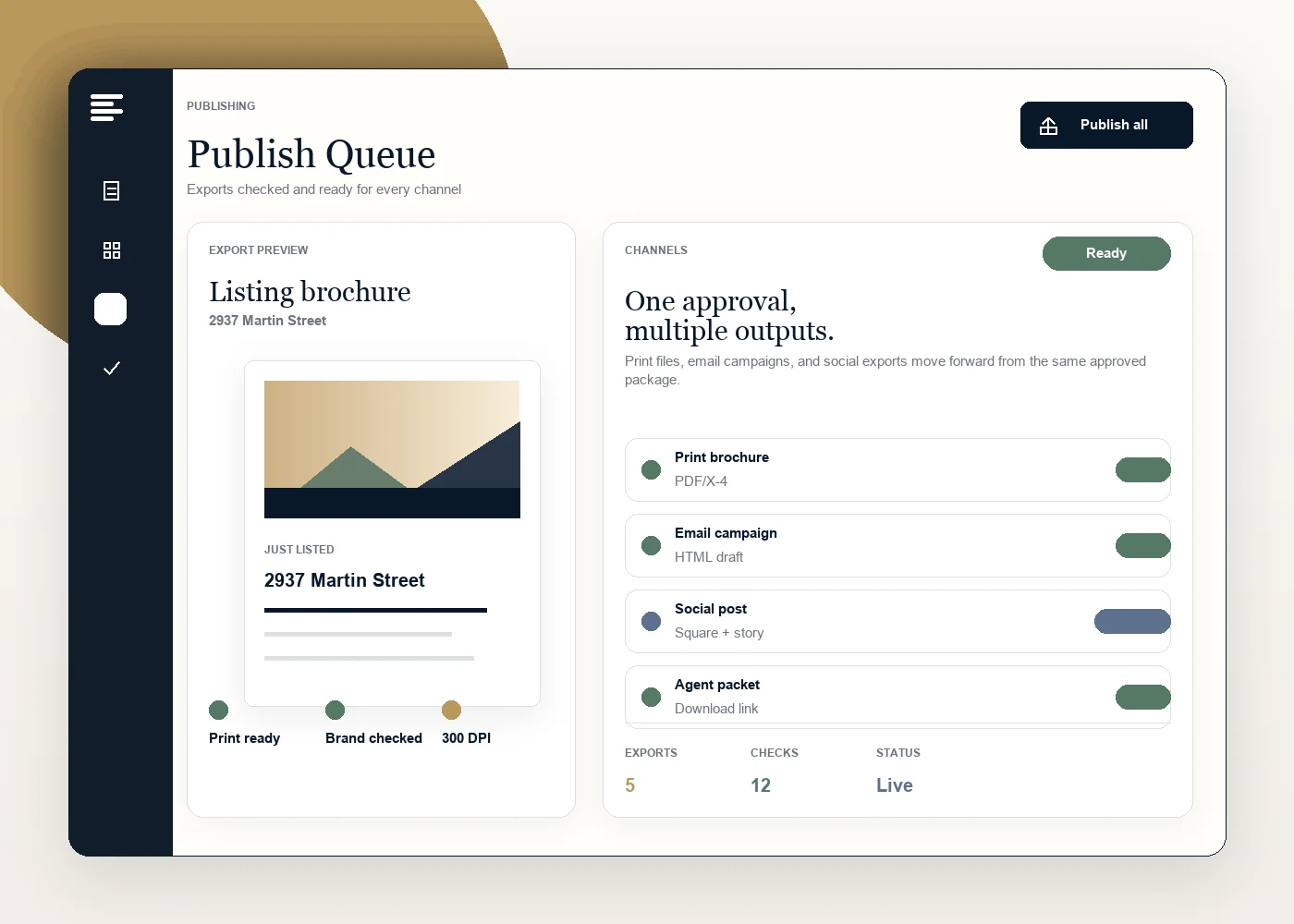 publish queue mockup