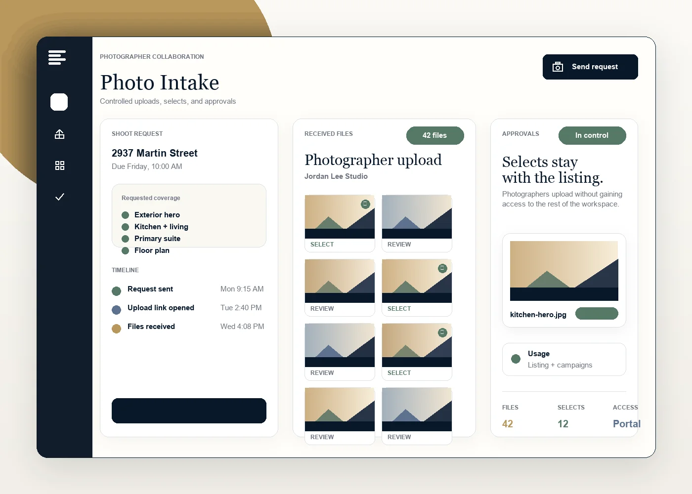 photo intake mockup