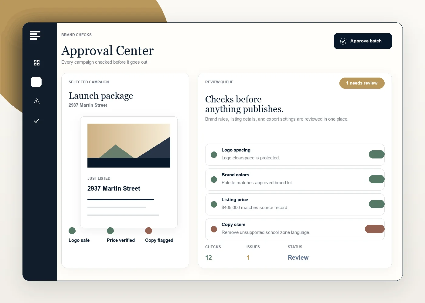 approval center mockup