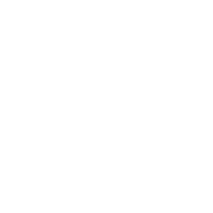 White line drawing of an outdoor firepit with a chimney and flames.