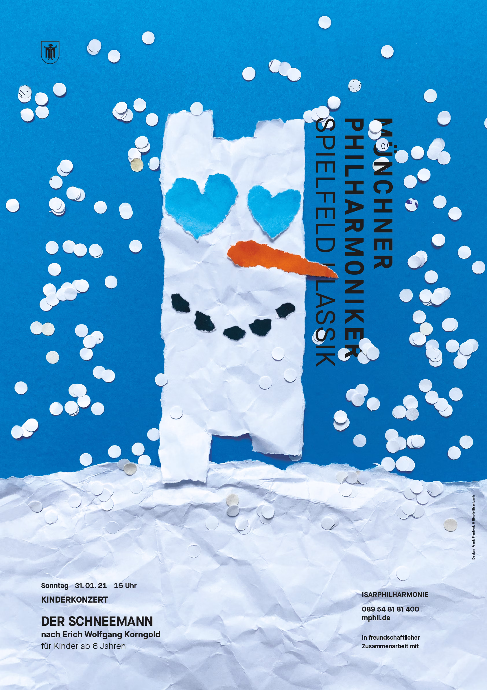 Plakat Münchner Philharmoniker mit Schneemann-Collage