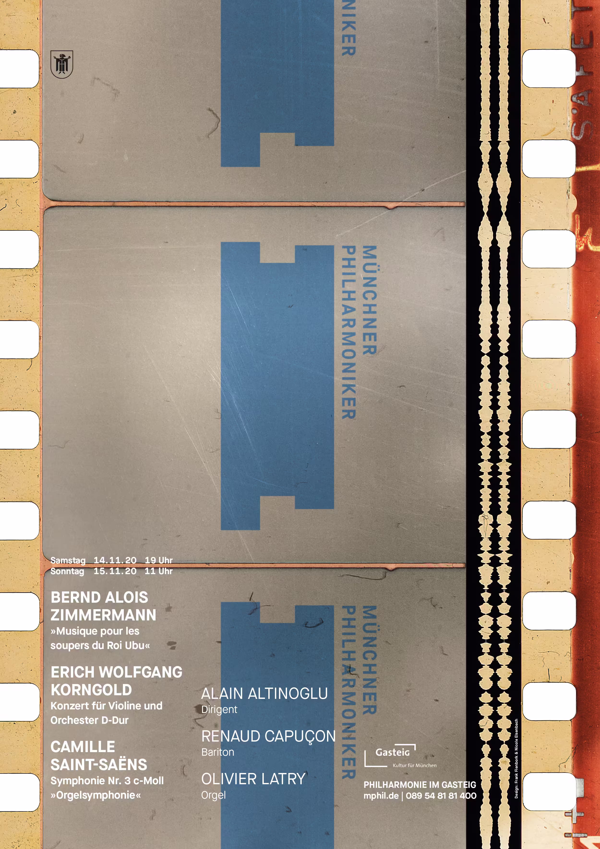 Plakat Münchner Philharmoniker mit Filmstreifen