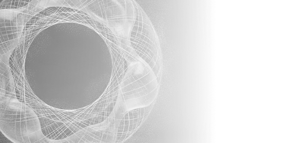 Abstract digital art of interconnected white lines forming a complex circular pattern on a dark background.