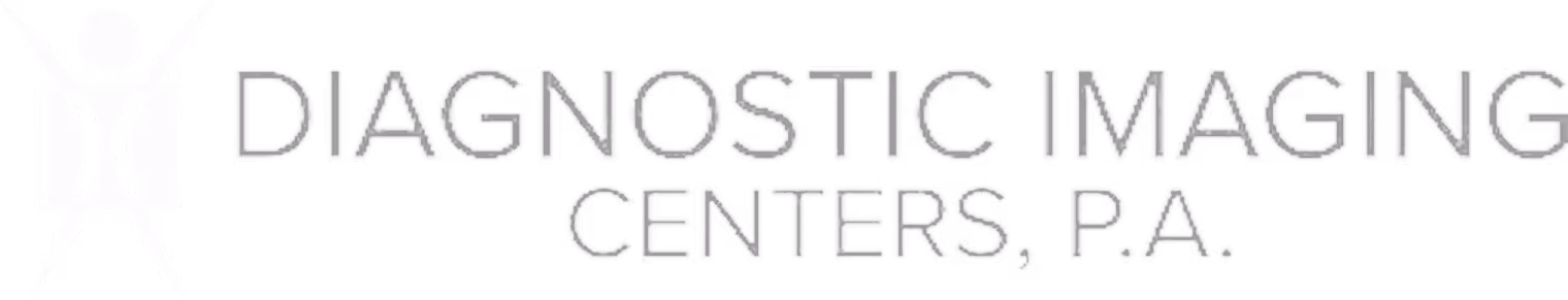 Logo of Diagnostic Imaging Centers, P.A. with stylized human figure inside a rectangular frame.