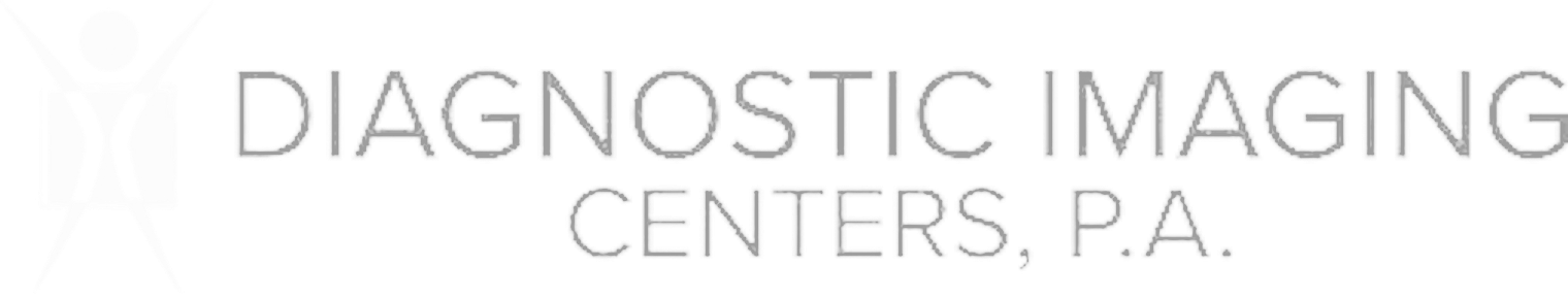 Logo of Diagnostic Imaging Centers, P.A. with stylized human figure inside a rectangular frame.