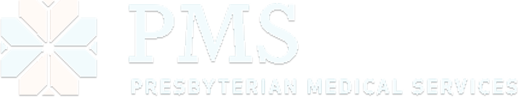 Logo for Presbyterian Medical Services showing a geometric cross design and the acronym PMS with full name text.