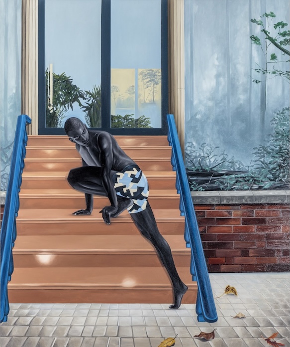 Man Standing on a Staircase