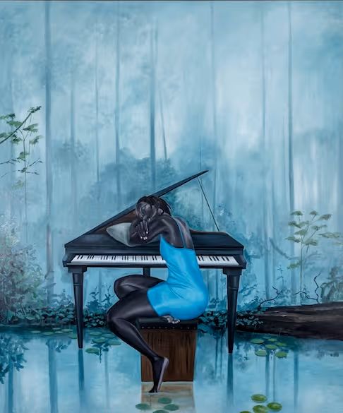Lady Lying on the Piano