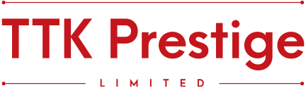 Red text logo reading 'TTK Prestige' with 'Limited' in smaller letters below.