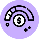 Icon of a coin with arrows around it.