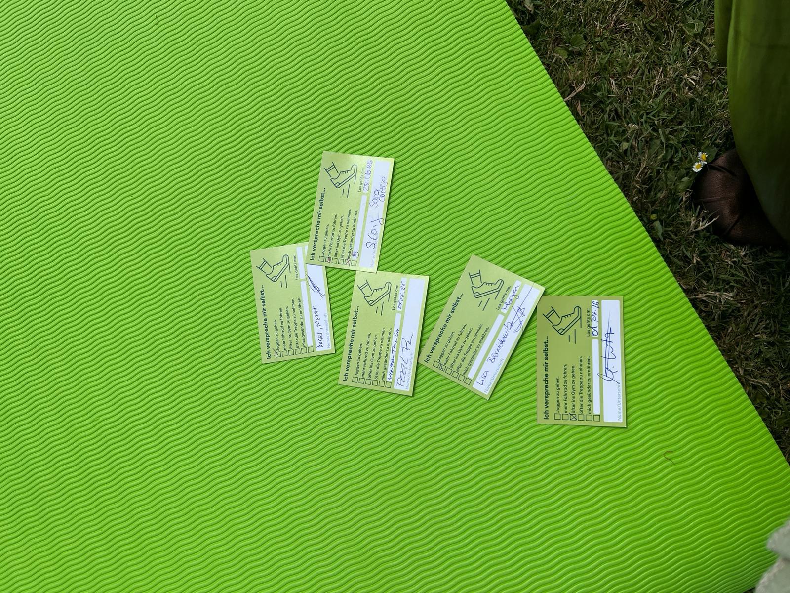 Novitas Motivationskarten und Yogamatte bei der Springseil-Promotion