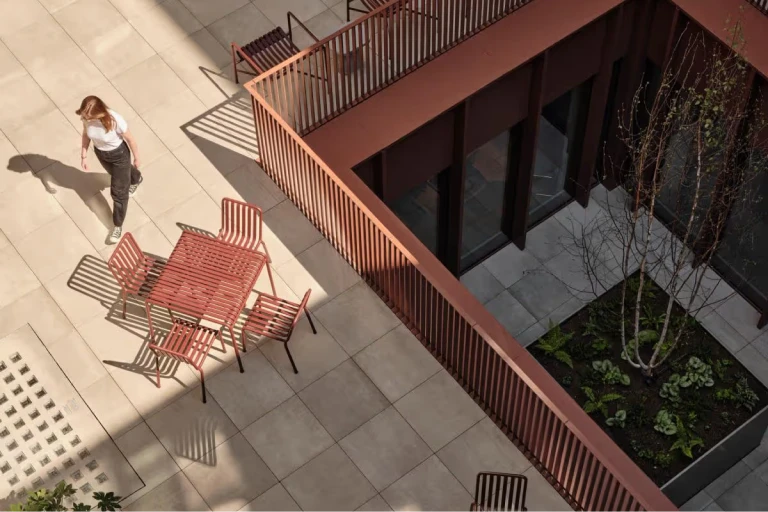 View of the interior courtyard at the company's London headquarters