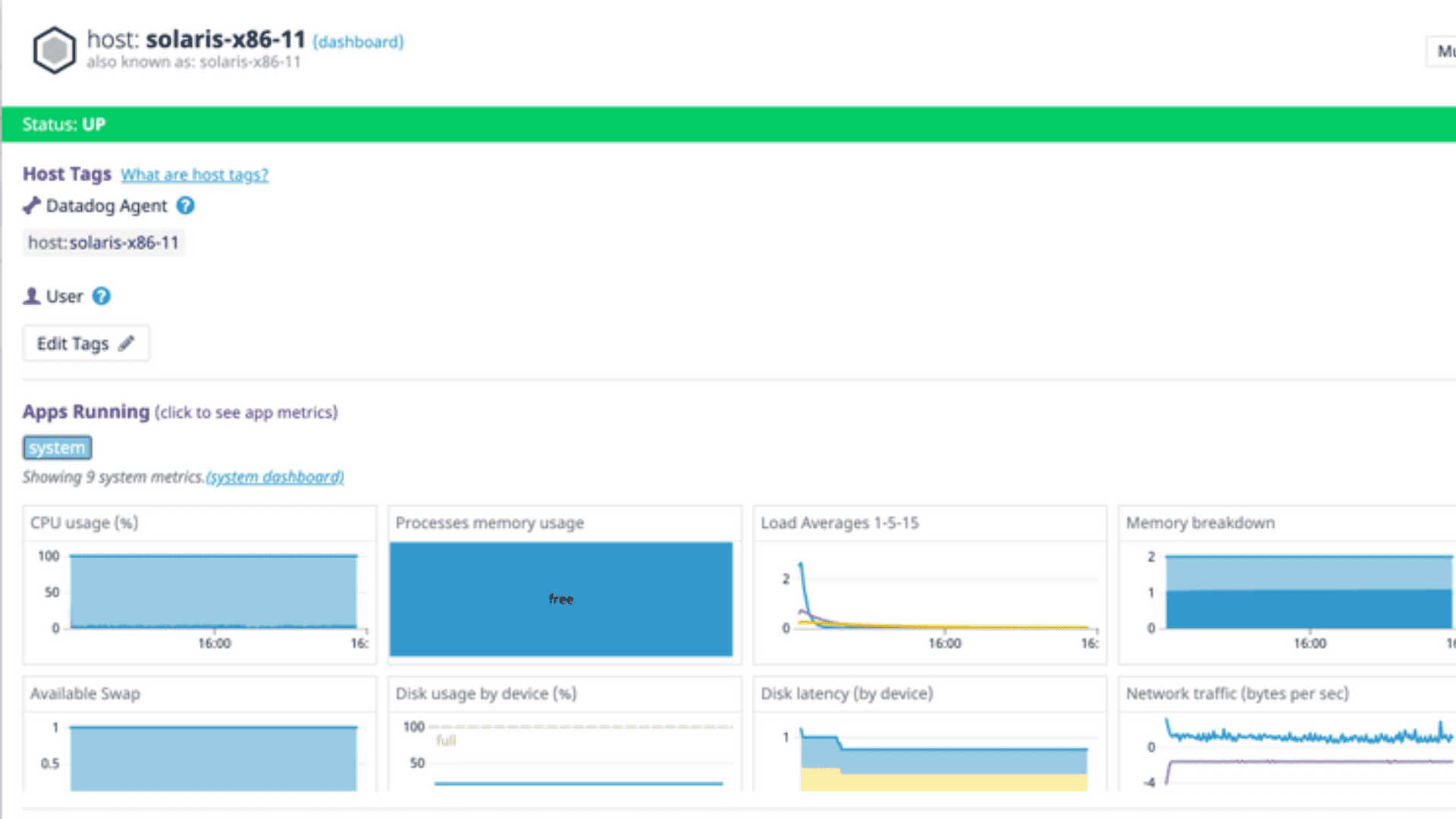 Oracle Solaris integration dashboard screenshot 2