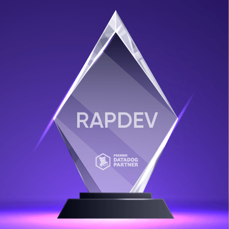 Award image for 'RapDev Wins Datadog Partner of the Year for Record Fifth Consecutive Year'