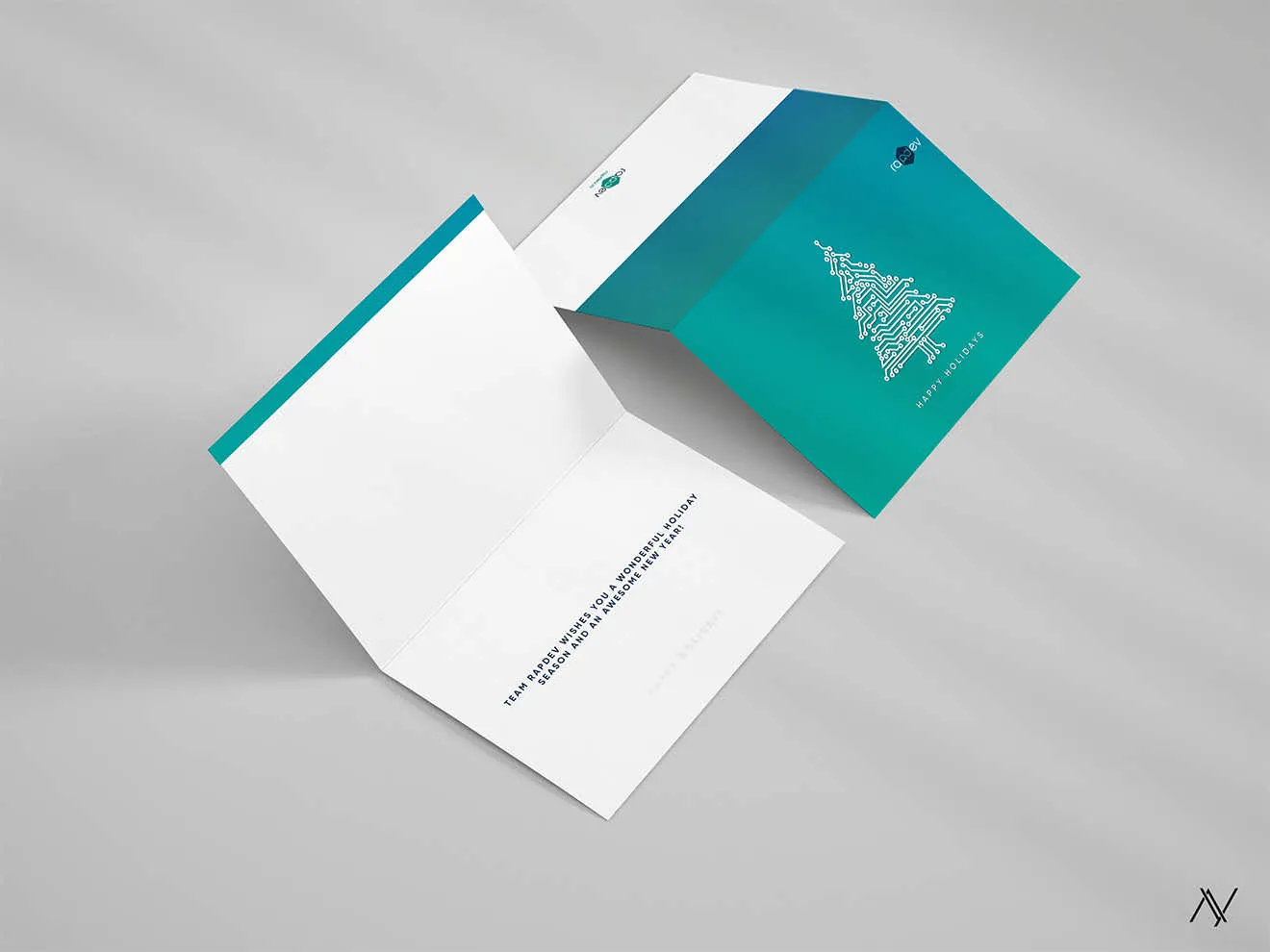 RapDev branded holiday greeting cards.