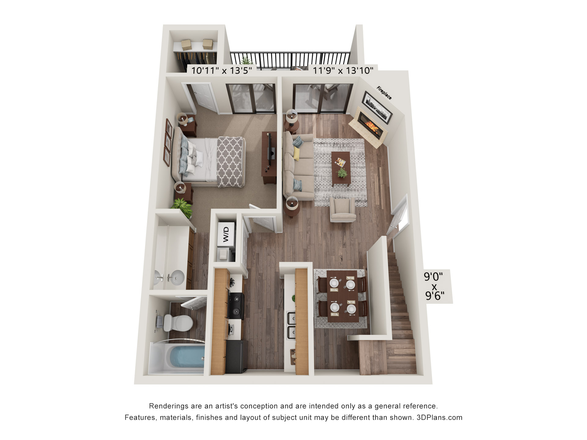 2 Bed 2 Bath floor 1