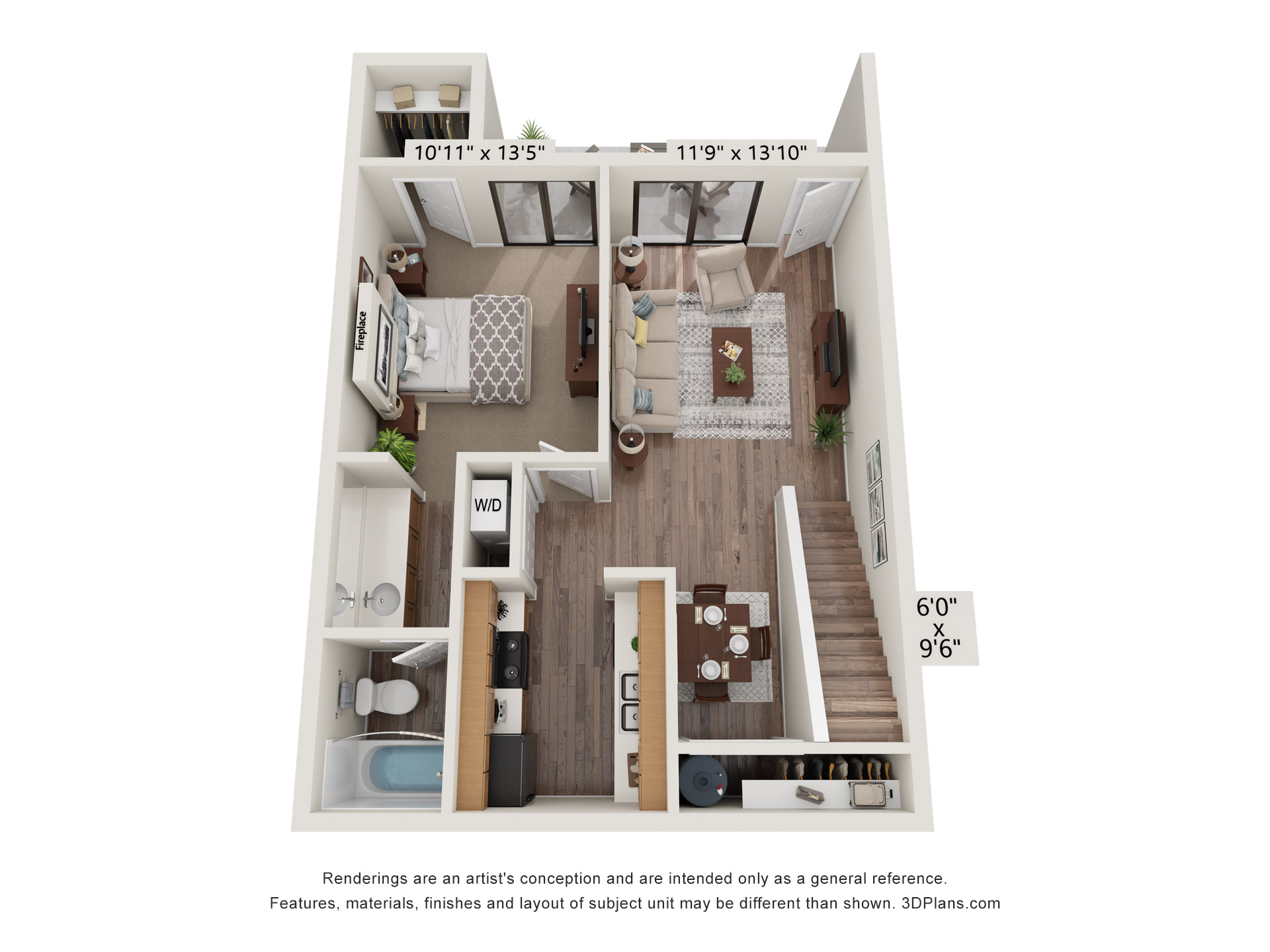 2 Bed 2 Bath Lg floor 1