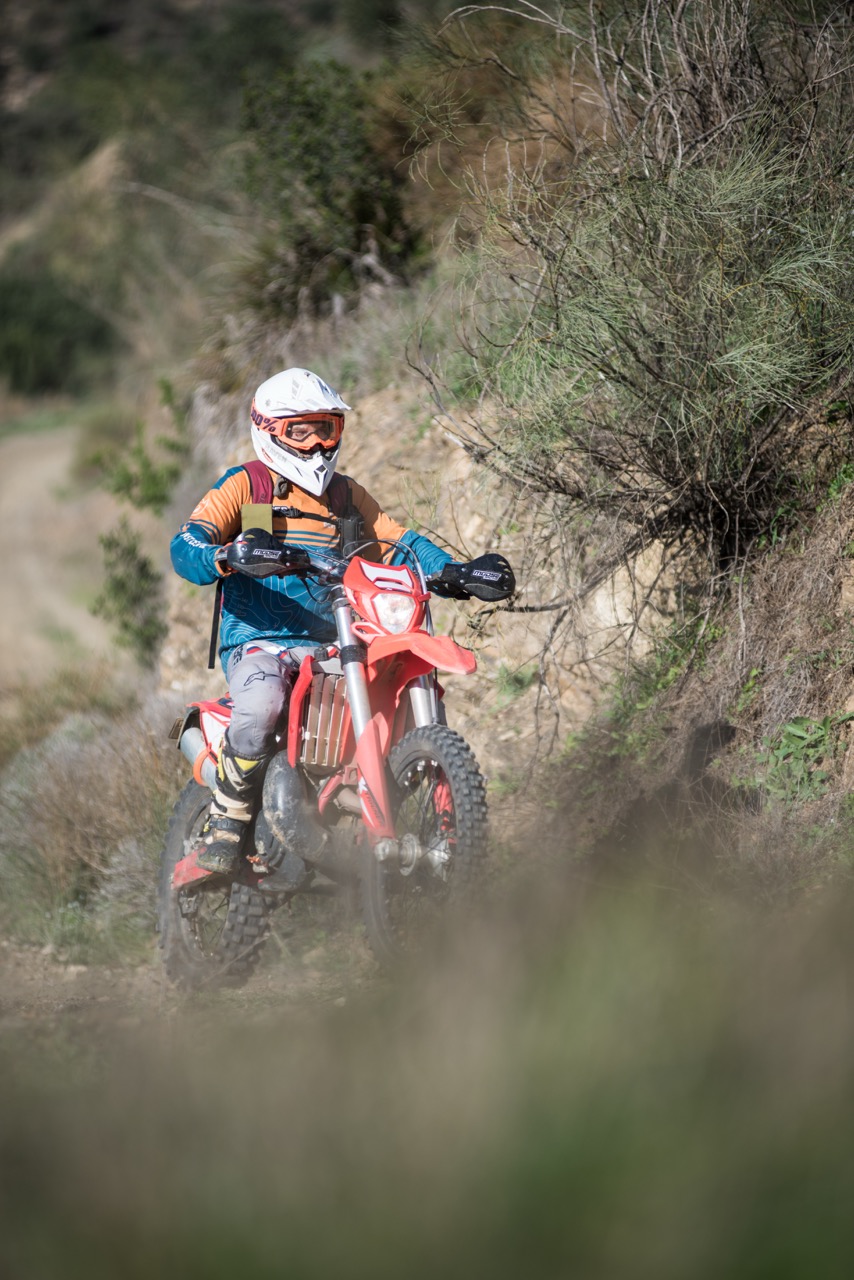 rider on a motorbike in the wilderness