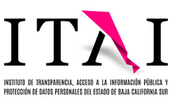 Logotipo del Instituto de Transparencia, Acceso a la Información Pública y Protección de Datos Personales del Estado de Baja California Sur, con las siglas ITAI y un diseño en rosa en la letra A.