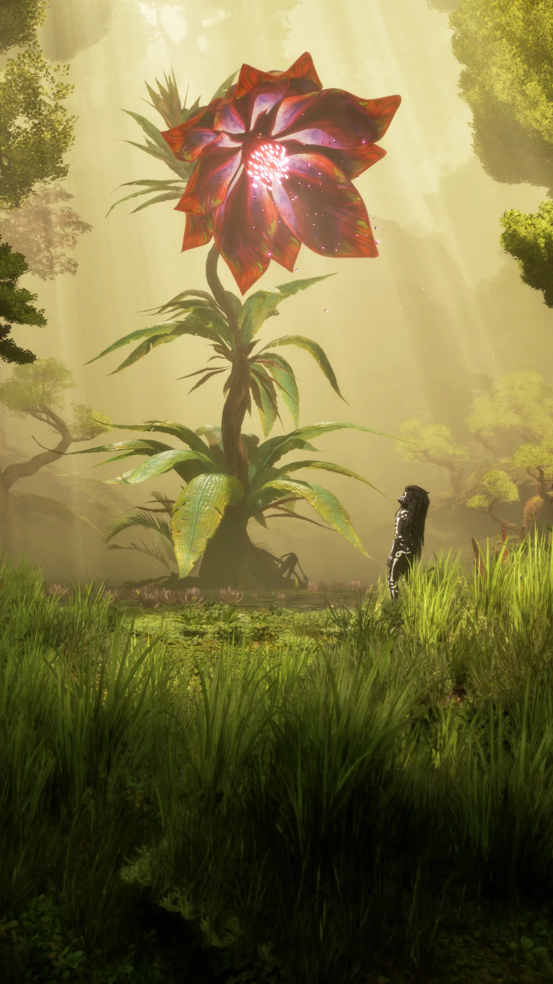 A child walking through a sea of bones